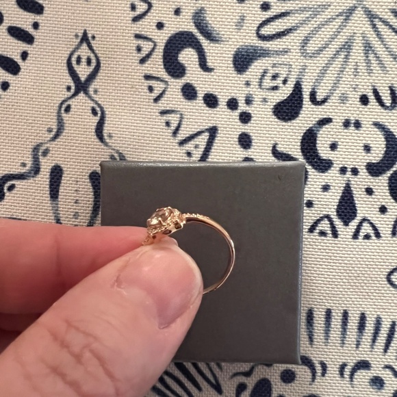 NEW Genuine Morganite & Diamond Ring 14K Rose Gold Size 7 - Picture 6 of 9